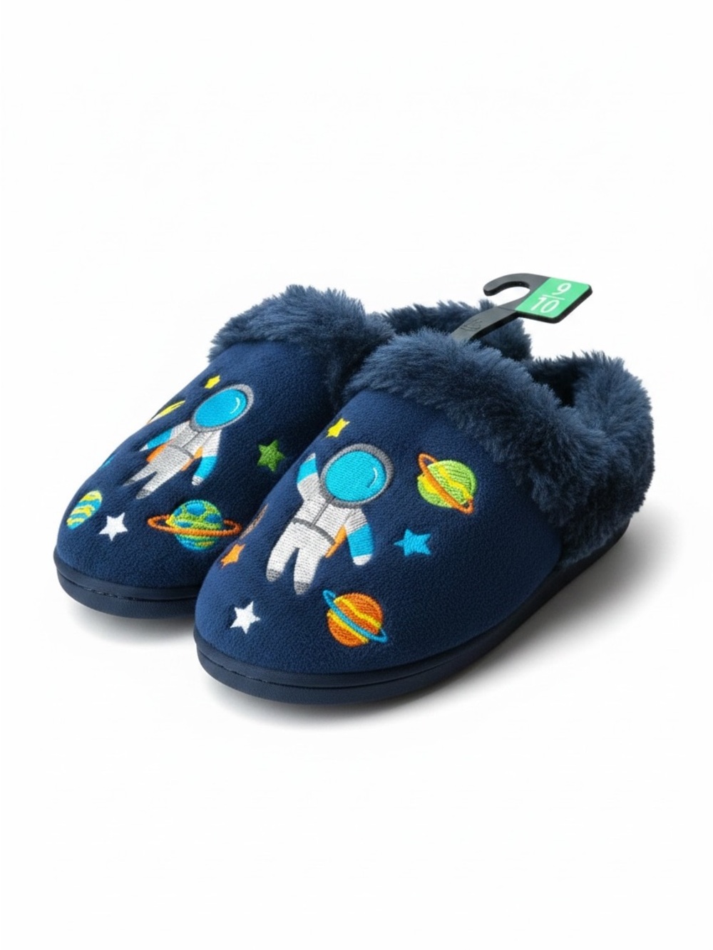 Toddler kids Navy Space Astronaut Slip-On Slippers size 9/ 10